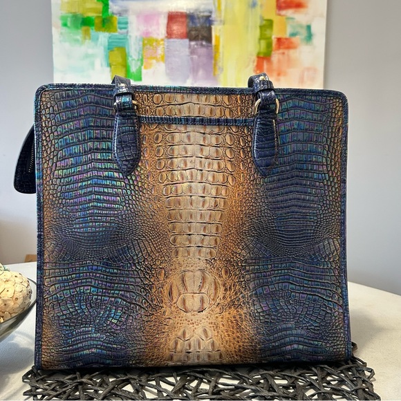 Brahmin Tia Bluestone Ombre Melbourne Leather Tote - Picture 9 of 15
